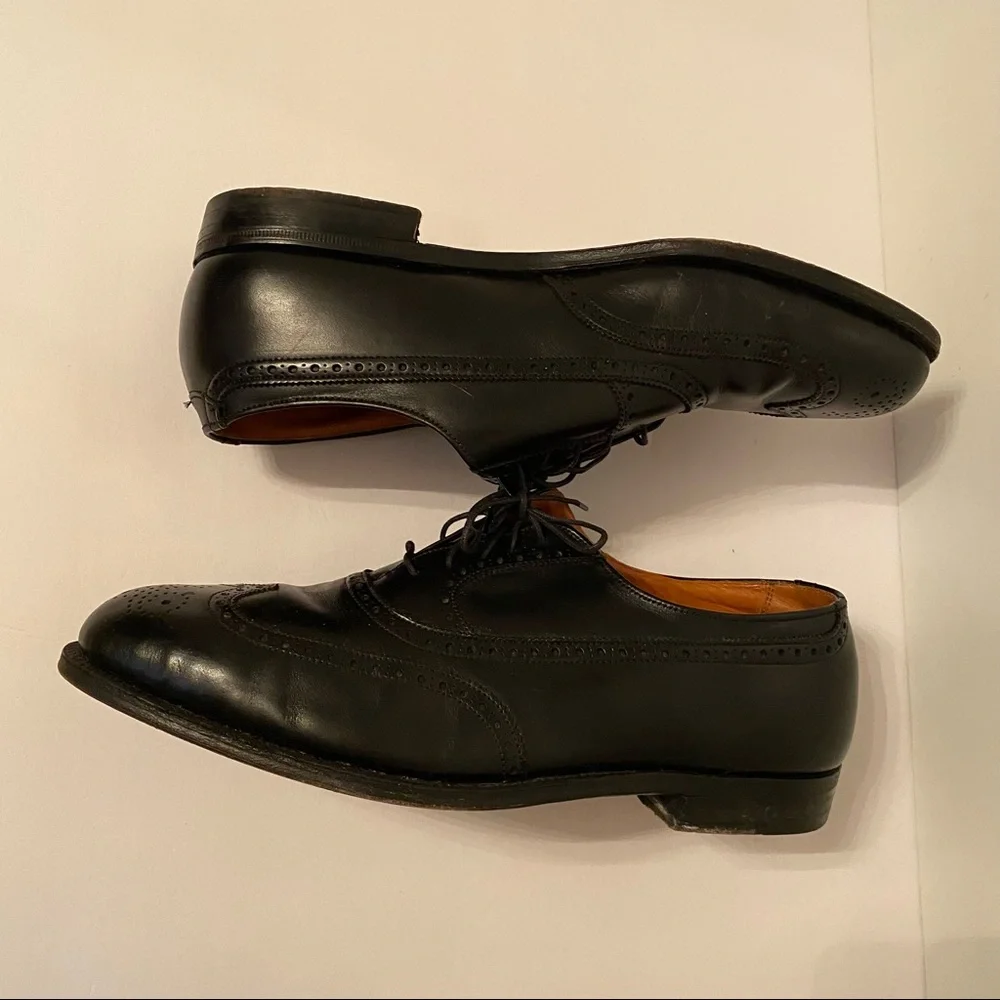 ALDEN MENS SHOES OXFORD LACE UP BLACK LEATHER SIZE 10.5 2E WIDE USA With Duster